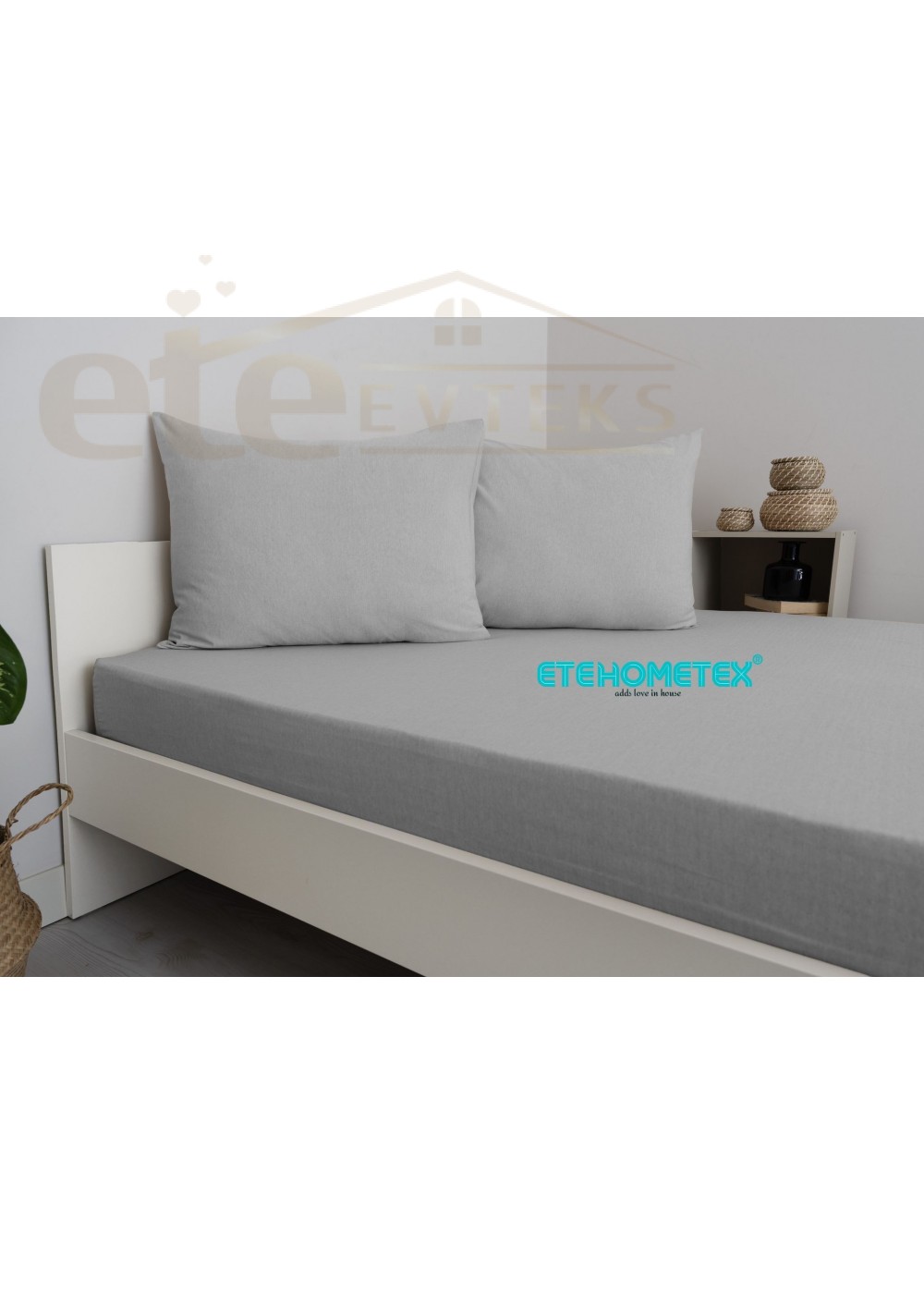 ETE HOMETEX Çift Kişilik Pamuklu Fitted Lastikli Çarşaf Takımı 160x200 cm +30 cm Derinlik GRİ 8696474231770 ETE HOMETEX Çift Kişilik Pamuklu Fitted Lastikli Çarşaf Takımı 160x200 cm +30 cm Derinlik GRİ 8696474231770